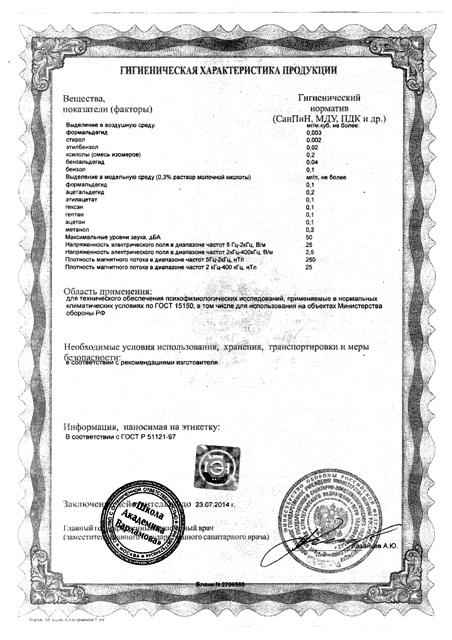 Гигиеническая характеристика продукции Гигиеническая характеристика продукции